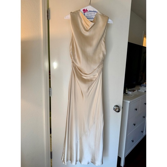 Reformation Veida Silk Champagne Dress - Picture 2 of 7